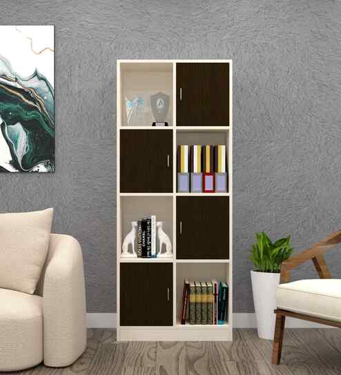 Cinderella 8 Shelves Bookshelf in Chiyoda Wange & Highland Pine Finish