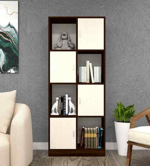 Cinderella 8 Shelves Bookshelf in Highland Pine & Aisan Walnut Finish