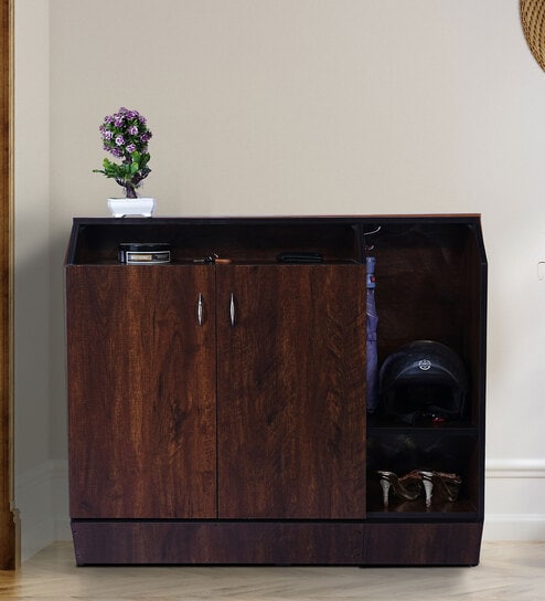 Cindy Shoe Cabinet In Brown Teak Colour