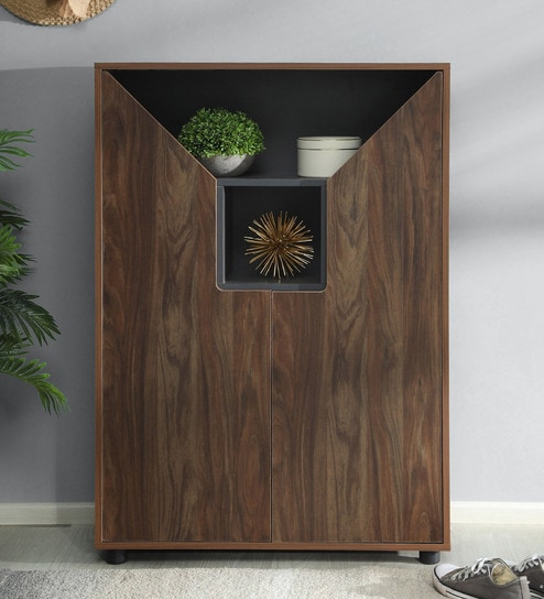 Cindy Shoe Cabinet In Natural Walnut Colour