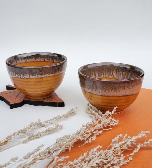 Cinnamon 150ml (Set of 2) Studio Pottery Dining Bowl