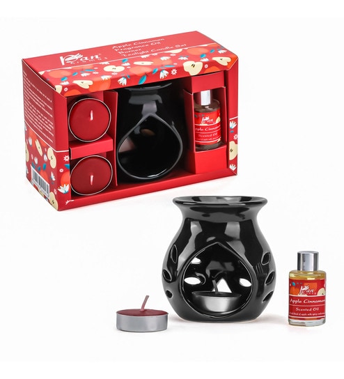 Cinnamon Ceramic Burner Gift Set (Red)