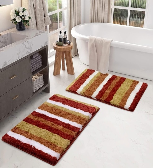 Cinnamon Microfibre 16x24 Inches Washable Bath Mat