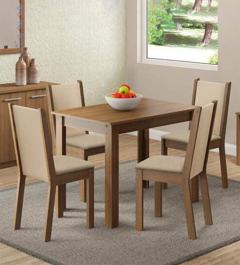 Cintia 4 Seater Dining Set in Brown Color