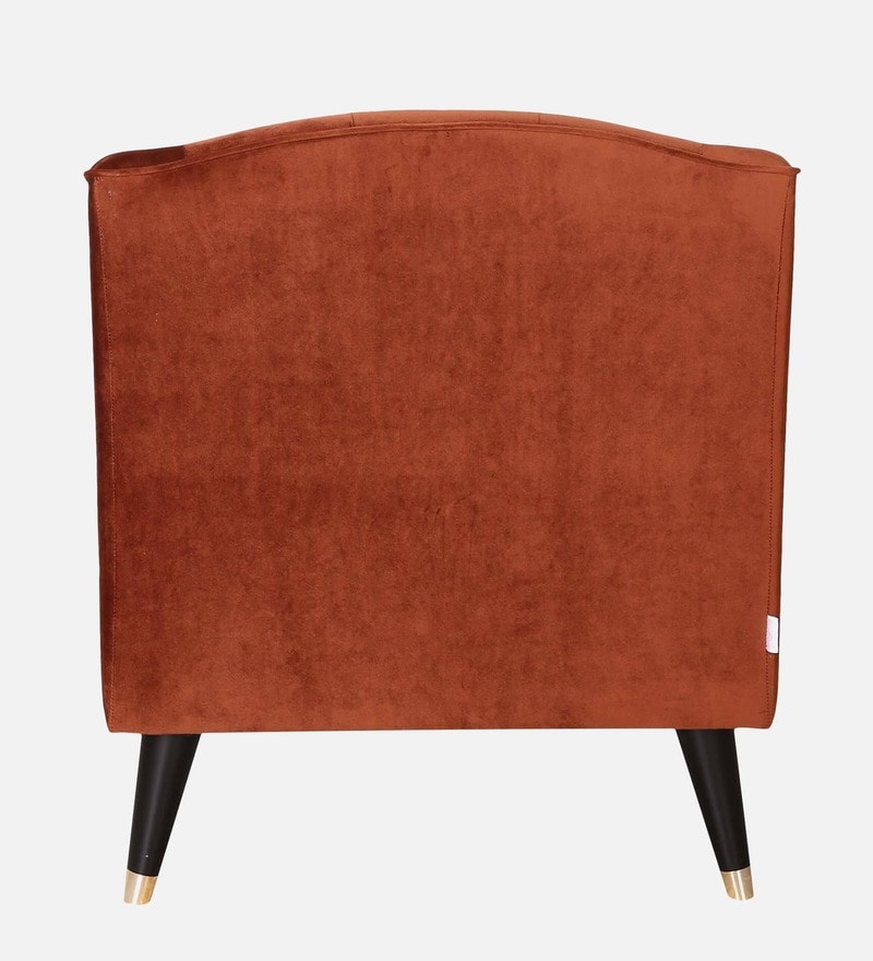 Buy Cincinnati Velvet 1 Seater Sofa In Rust Brown Colour By Amberville ...