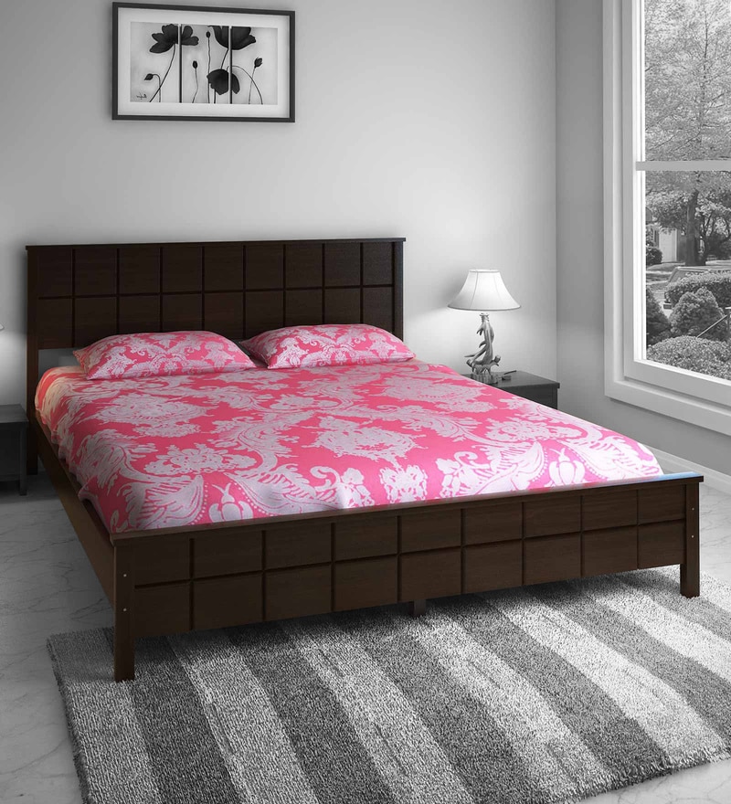 Buy Cipher Solid Wood Queen Size Bed in Espresso Finish Online