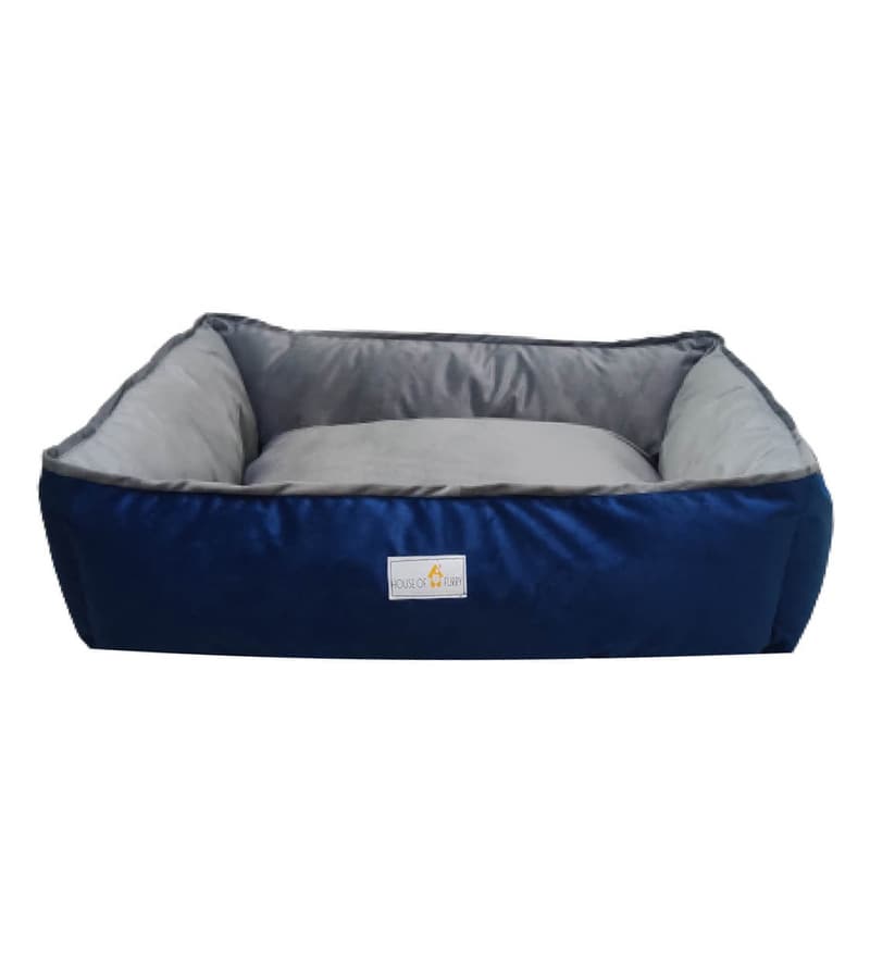 Buy Ciru Small Pet Bed with Bolster in Turkish Velvet by House of Furry