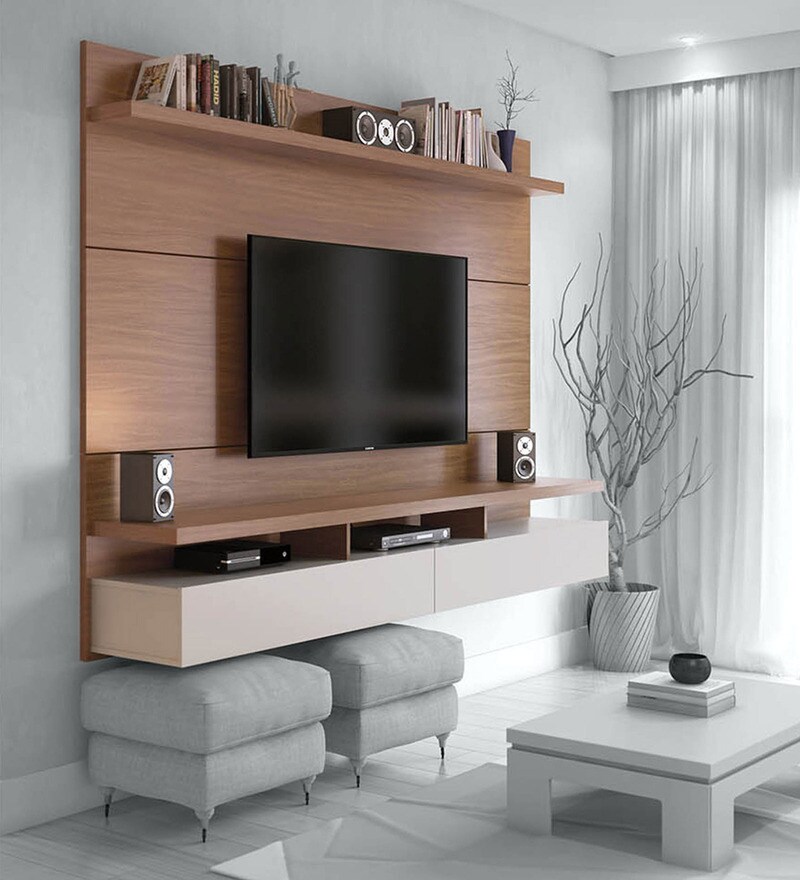 Buy City TV Unit in Natural & Off-White Finish by Colibri Online - TV ...