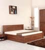 Ciara Queen Size Bed with Storage in Rigato Walnut Finish Storage
