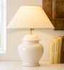 Ciaro White Fabric Shade Night Lamp With Ceramic Base