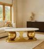 Ciera Faux Marble Top Coffee Table In Gold Pvd Finish