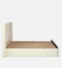 Ciera Velvet Upholstered King Size Bed In White color With Box Storage