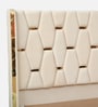 Ciera Velvet Upholstered Queen Size Bed In White color With Box Storage