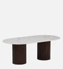 Cierra Solid Wood Coffee Table In Walnut Finish With Porcelain Top & Fluted Detail