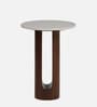 Cierra Solid Wood End Table With Porcelain Top & Designer Base
