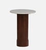 Cierra Solid Wood End Table With Porcelain Top & Designer Base