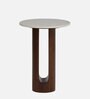 Cierra Solid Wood End Table With Porcelain Top & Designer Base