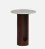 Cierra Solid Wood End Table With Porcelain Top & Designer Base