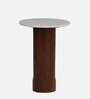 Cierra Solid Wood End Table With Porcelain Top & Designer Base