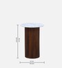 Cierra Solid Wood End Table with White Porcelain Top