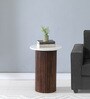 Cierra Solid Wood End Table with White Porcelain Top