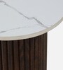 Cierra Solid Wood End Table with White Porcelain Top