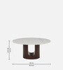 Cierra Solid Wood Round Coffee Table In Walnut Finish With Porcelain Top