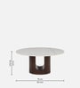 Cierra Solid Wood Round Coffee Table In Walnut Finish With Porcelain Top