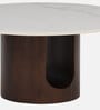 Cierra Solid Wood Round Coffee Table In Walnut Finish With Porcelain Top