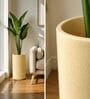 CILIN TALL Beige 18 Inch German Polymer Round Plant Container