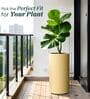 CILIN TALL Beige 24 Inch German Polymer Round Plant Container