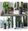 CILIN TALL Grey 24 Inch German Polymer Round Plant Container