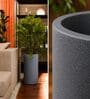 CILIN TALL Grey 24 Inch German Polymer Round Plant Container