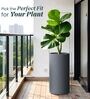 CILIN TALL Grey 24 Inch German Polymer Round Plant Container