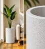 CILIN TALL Marble White 18 Inch German Polymer Round Plant Container