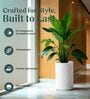 CILIN TALL Marble White 18 Inch German Polymer Round Plant Container