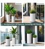 CILIN TALL Marble White 24 Inch German Polymer Round Plant Container