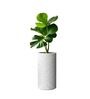 CILIN TALL Marble White 24 Inch German Polymer Round Plant Container