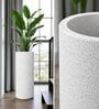 CILIN TALL Marble White 30 Inch German Polymer Round Plant Container