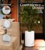 CILIN TALL Marble White 30 Inch German Polymer Round Plant Container