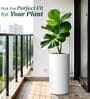 CILIN TALL White 24 Inch German Polymer Round Plant Container