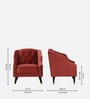 Cincinnati Velvet 1 Seater Sofa In Maroon Colour