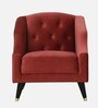 Cincinnati Velvet 1 Seater Sofa In Maroon Colour