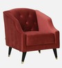 Cincinnati Velvet 1 Seater Sofa In Maroon Colour