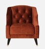 Cincinnati Velvet 1 Seater Sofa In Rust Brown Colour