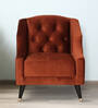 Cincinnati Velvet 1 Seater Sofa In Rust Brown Colour