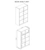 Cinderella 8 Shelves Open Multipurpose Matrix Cabinet in Cochwood Brown Finish