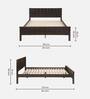 Cipher Solid Wood Queen Size Bed in Espresso Finish