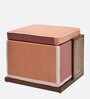 Cipher Solid Wood Ottoman In Peach Finish With Storage