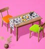 Circle & Hearts  Multicolor (84 x 12) Cotton Canvas Table Runner